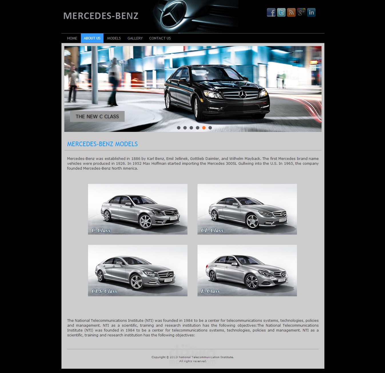 موقع لبيع السيارات HTML - CSS - JavaScript | Mercedes
