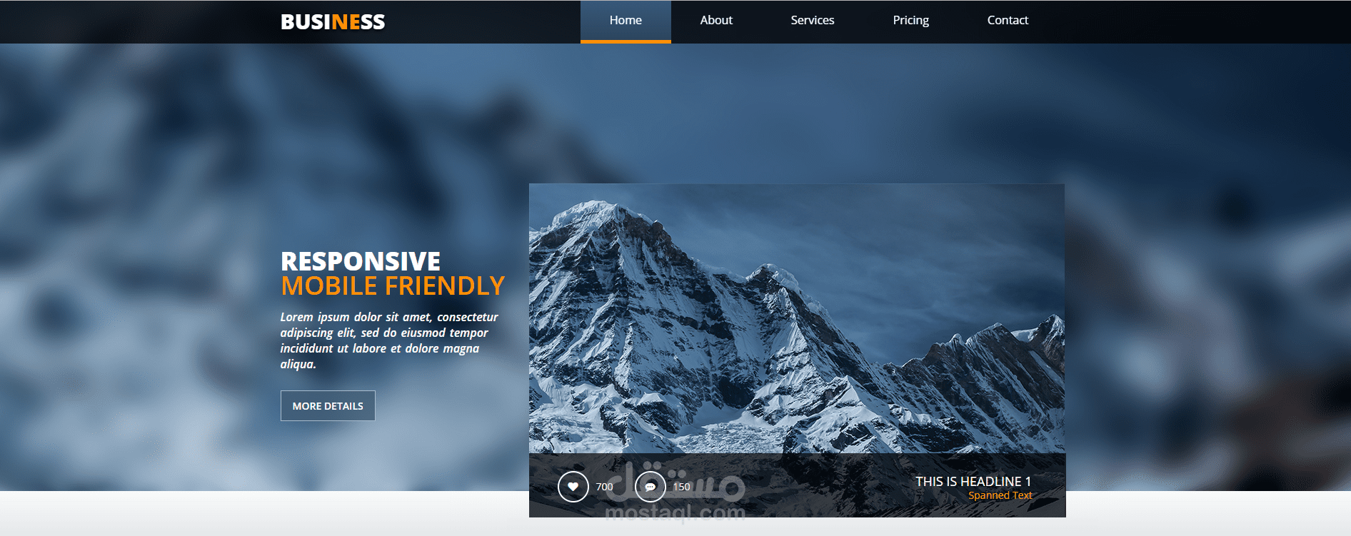 موقع لمزود خدمة الانترنت | HTML - CSS - JavaScript - jQuery - ECMAScript6 - JSON - Ajax - Restful API - Firebase