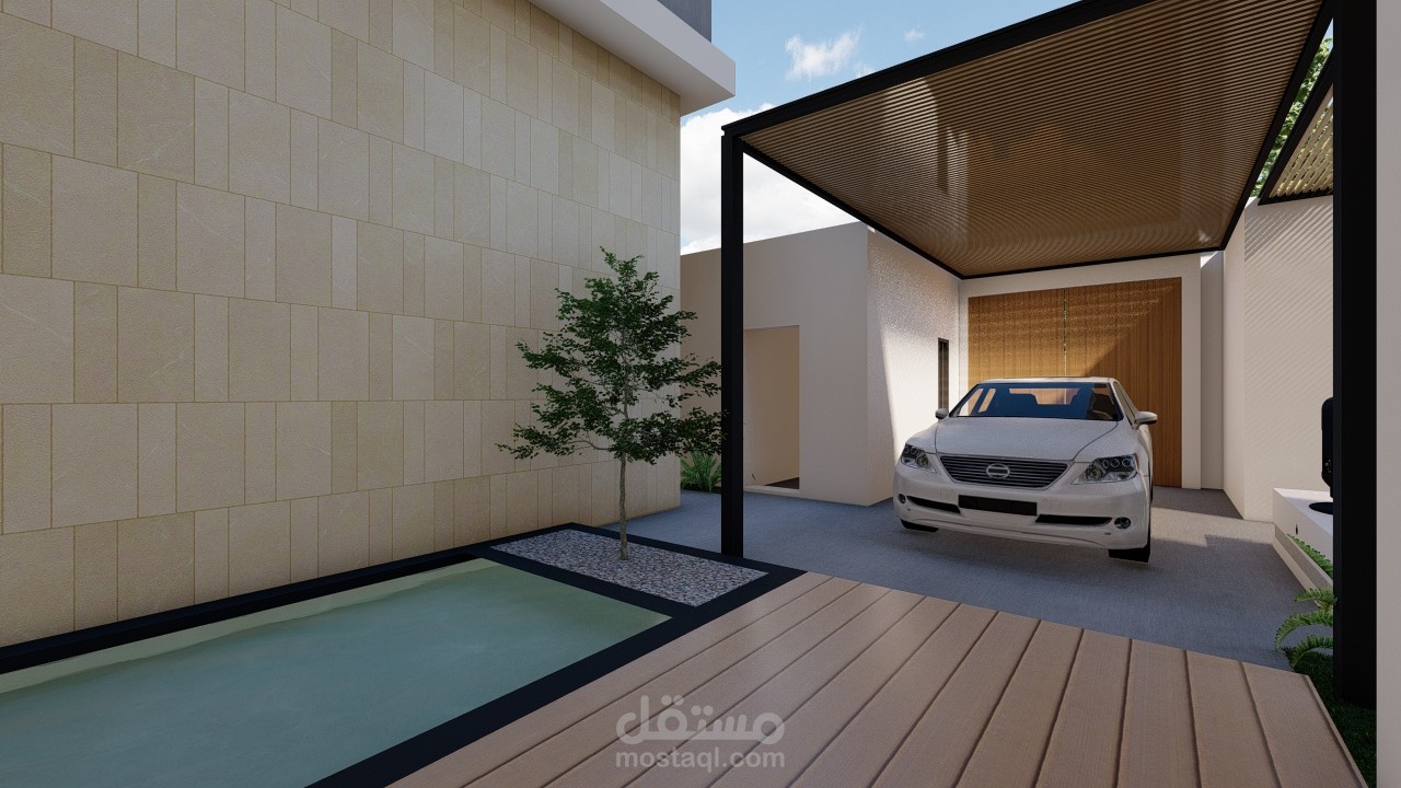 تصميمي لحديقة فيلا سكنية في المملكة العربية السعودية