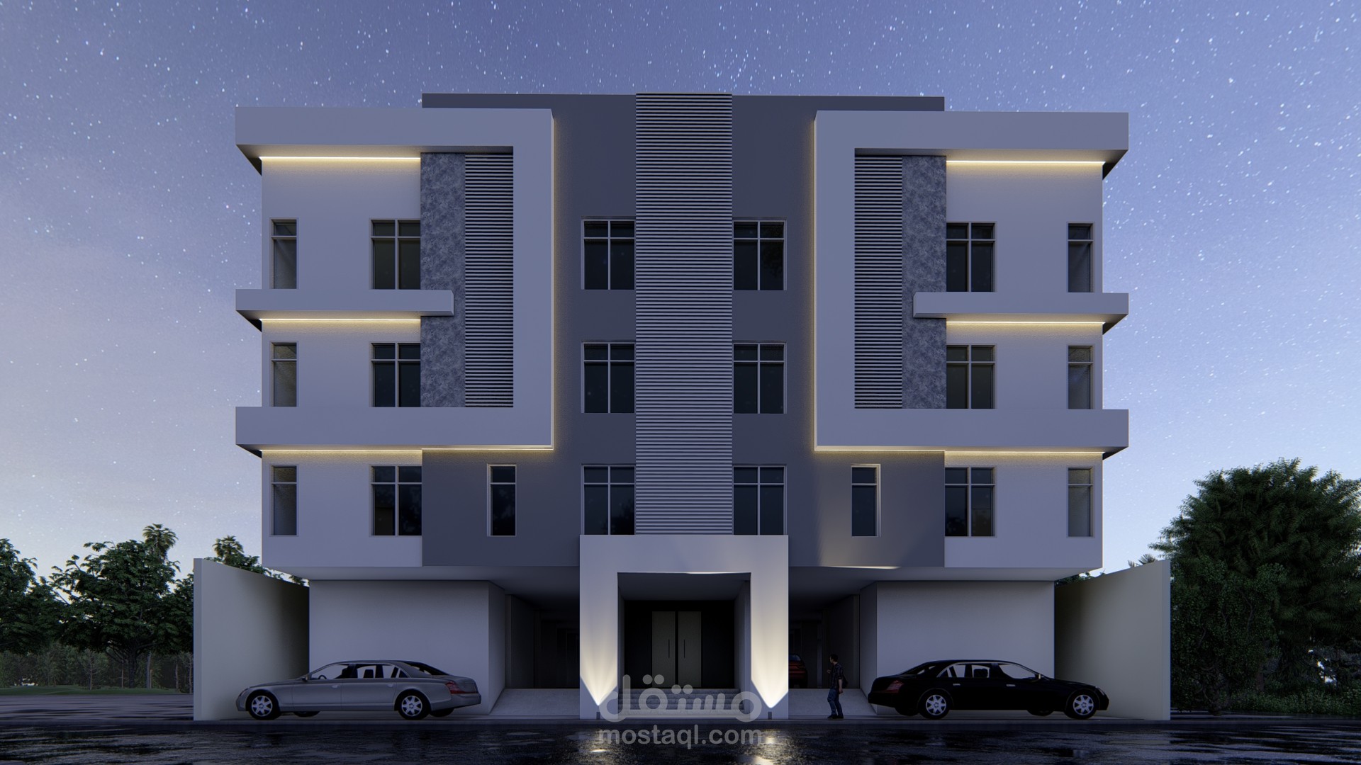 تصميمي لعمارة سكنية في المملكة العربية السعودية