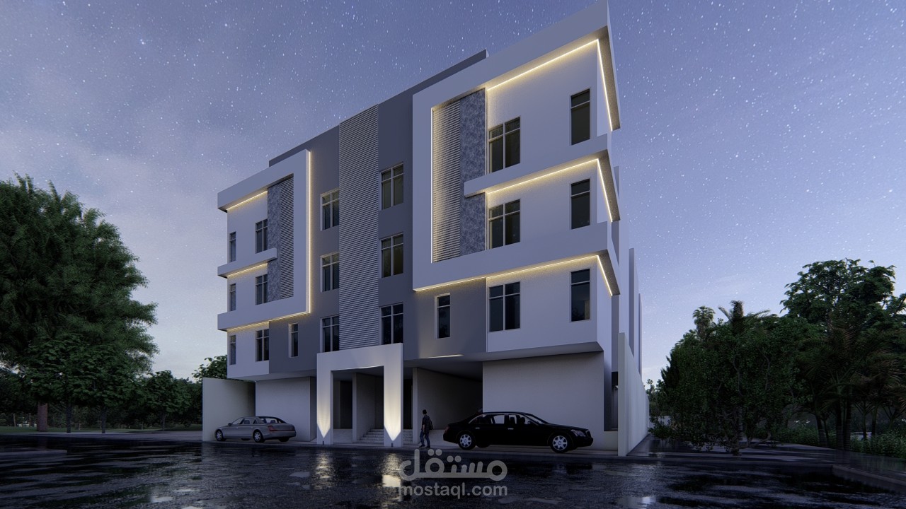 تصميمي لعمارة سكنية في المملكة العربية السعودية