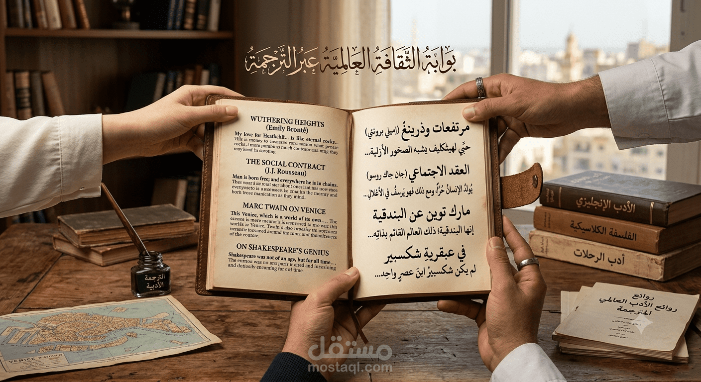 ترجمة إبداعية في أدب الرحلات والمقالات السياحية.