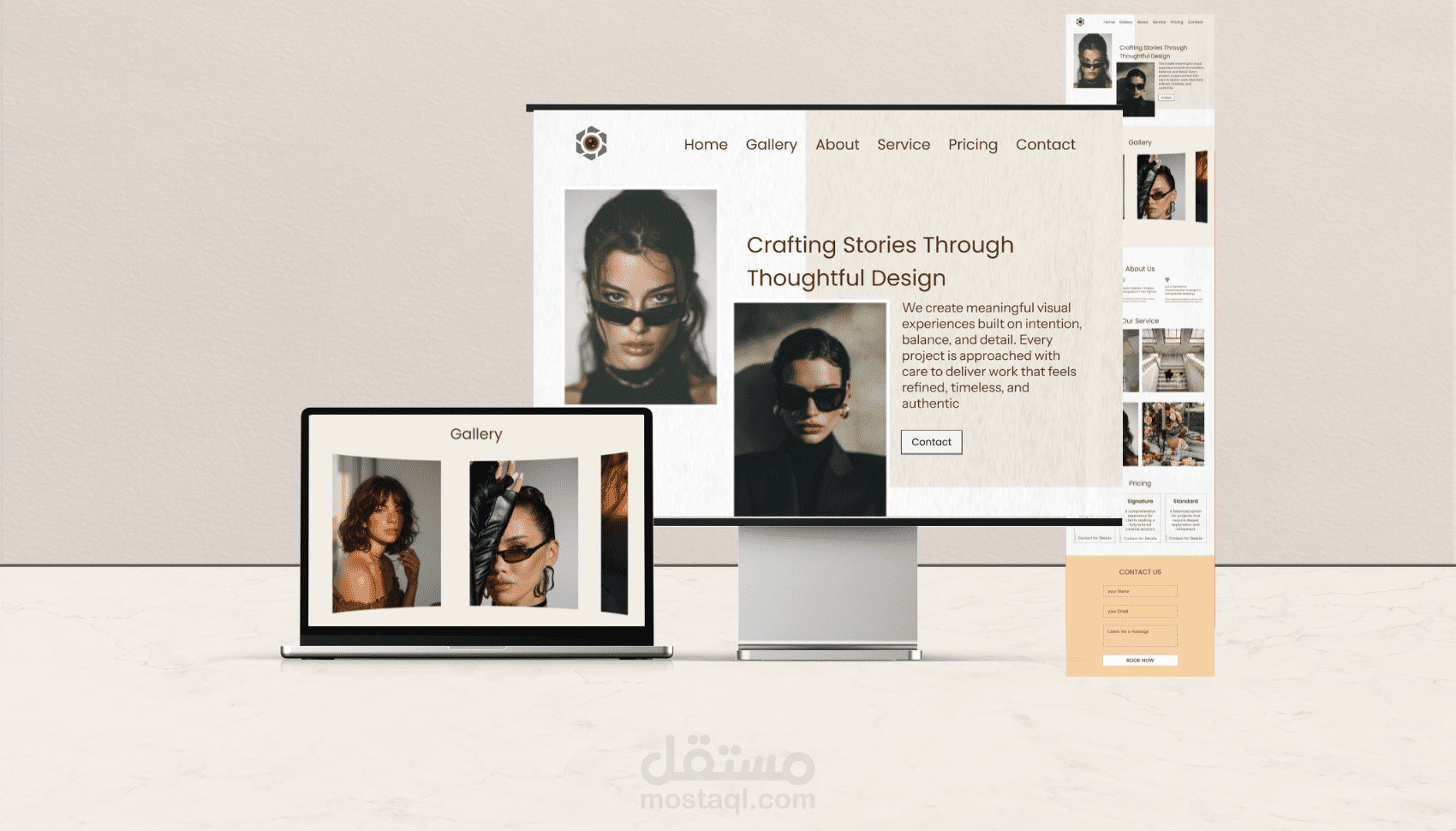 تصميم موقع بورتفوليو احترافي لمصور فوتوغرافي