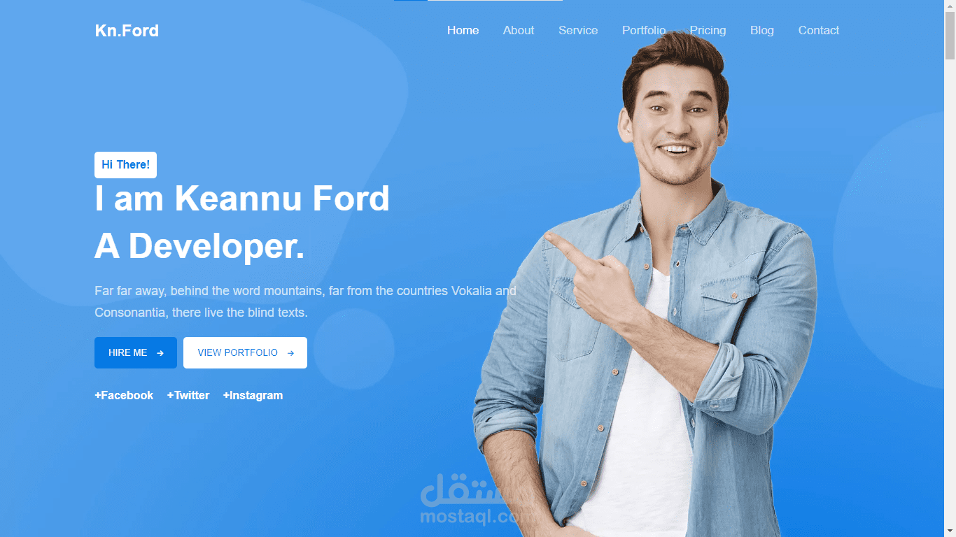تصميم موقع تعريفي شخصي متجاوب ومبتكر portfolio