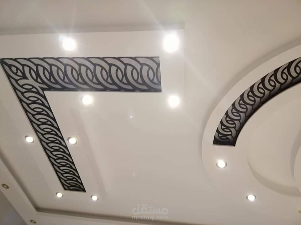 ديكور سقف جيبس بورد مفرغ CNC