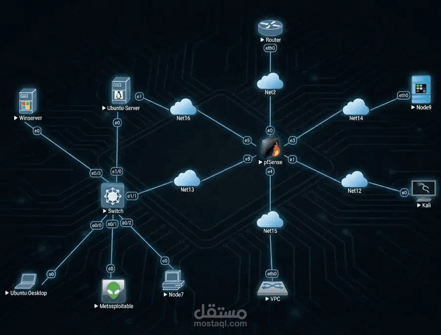 مختبر مركز العمليات الأمنية (SOC Center Lab)