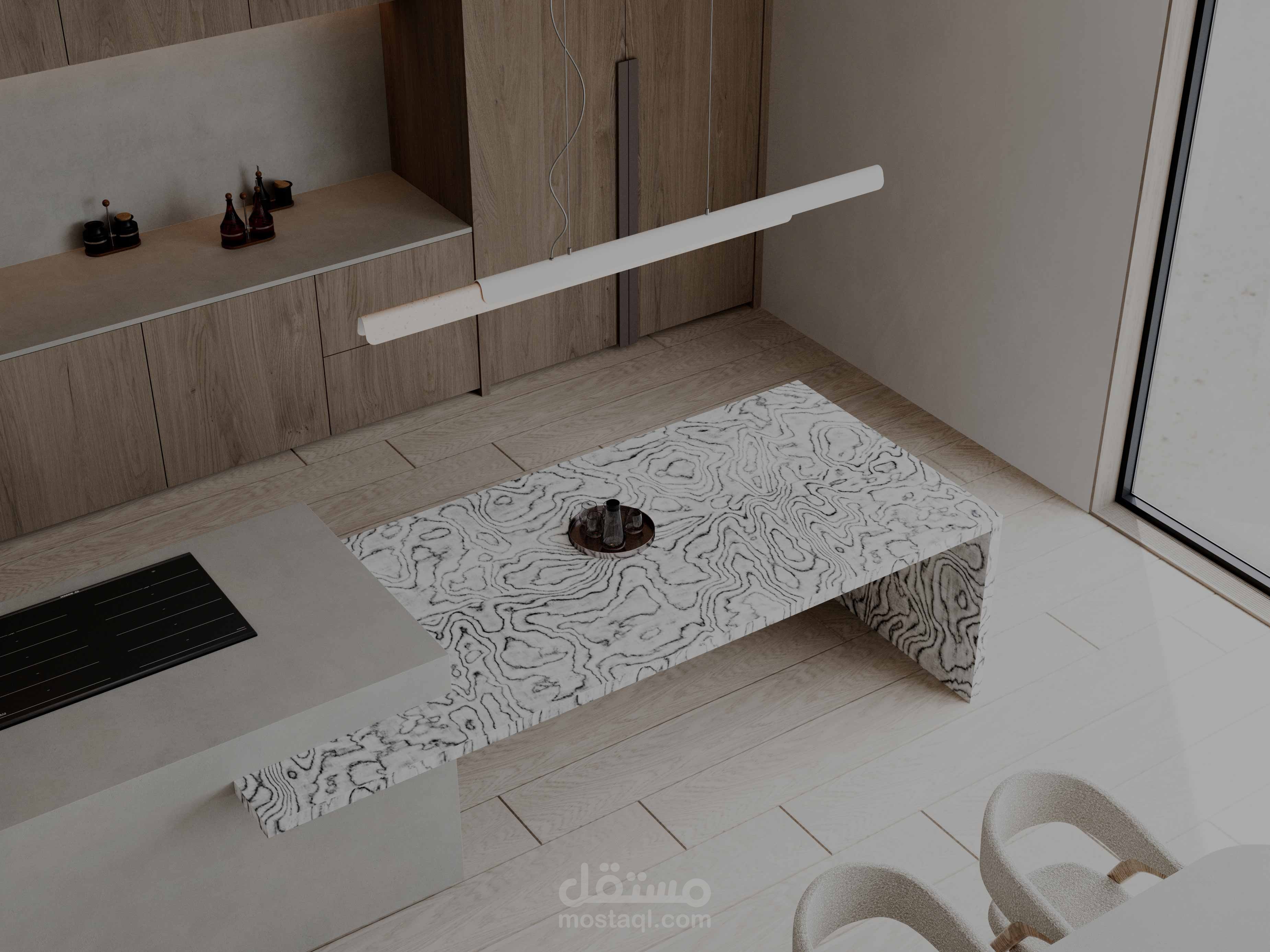 Reception and kitchen