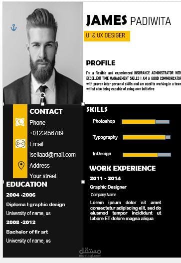 تصميم سيرة ذاتية احترافية CV Design