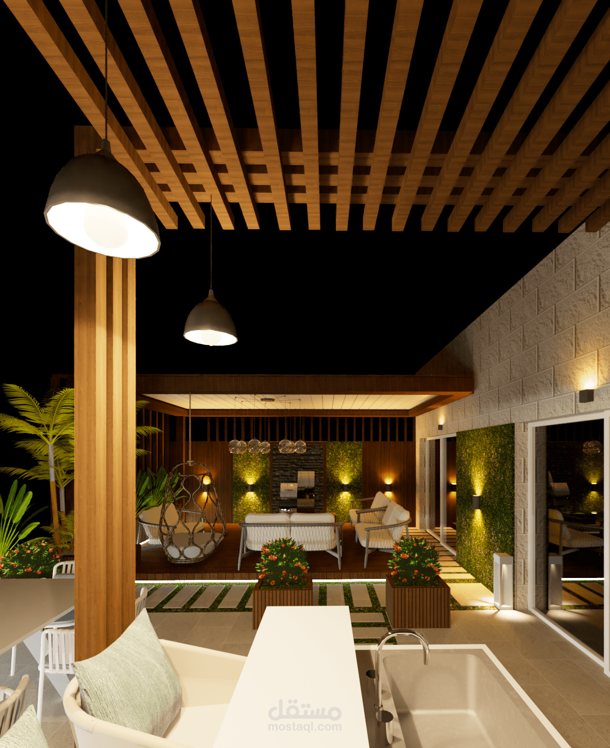 تصميم تراس منزلي روف