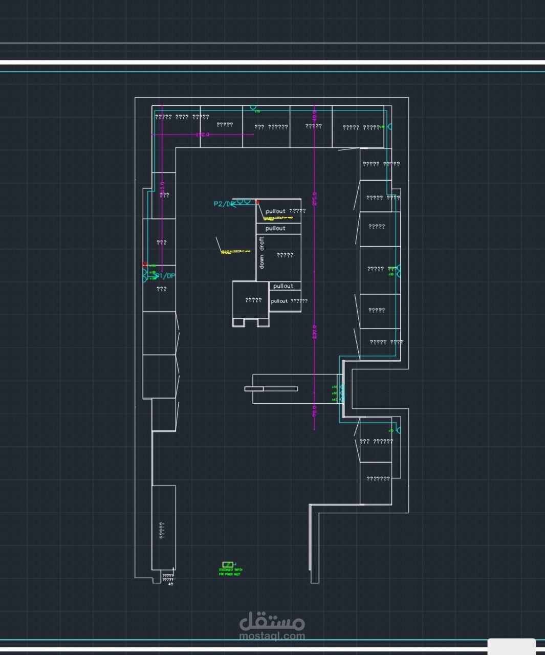 تصميم الاعمال الكهروميكانيكية لمحل بمول تجاري