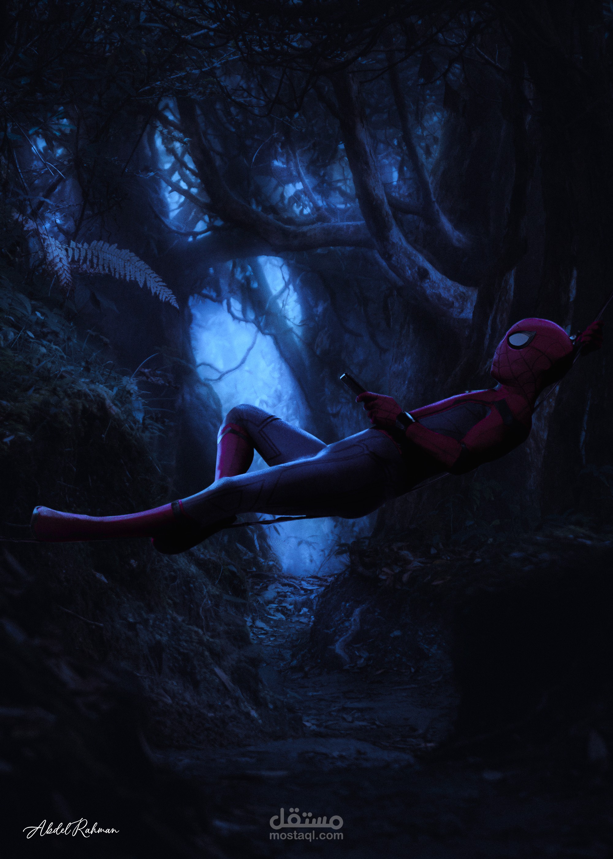 Spider Man in a jungle