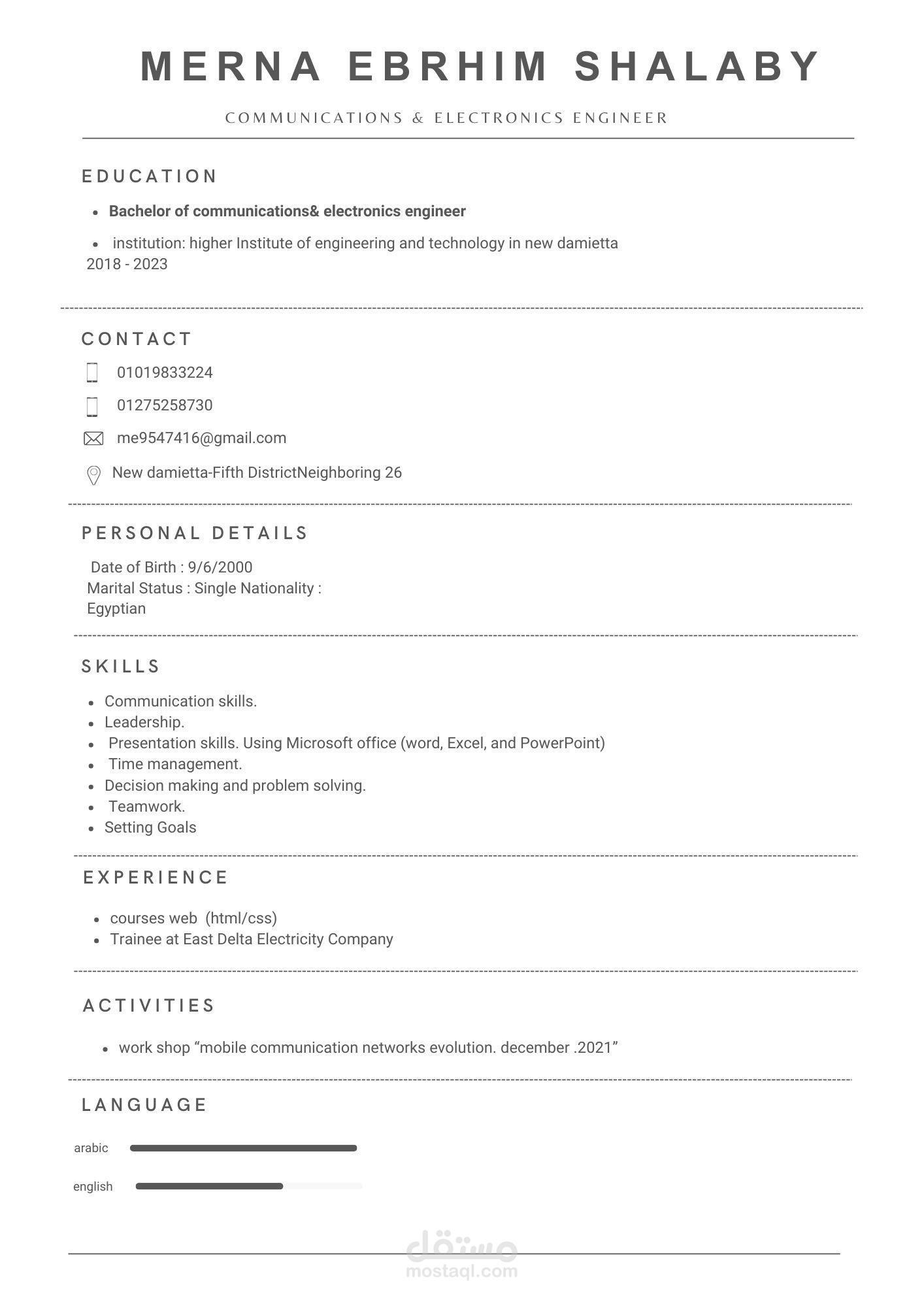 personal cv