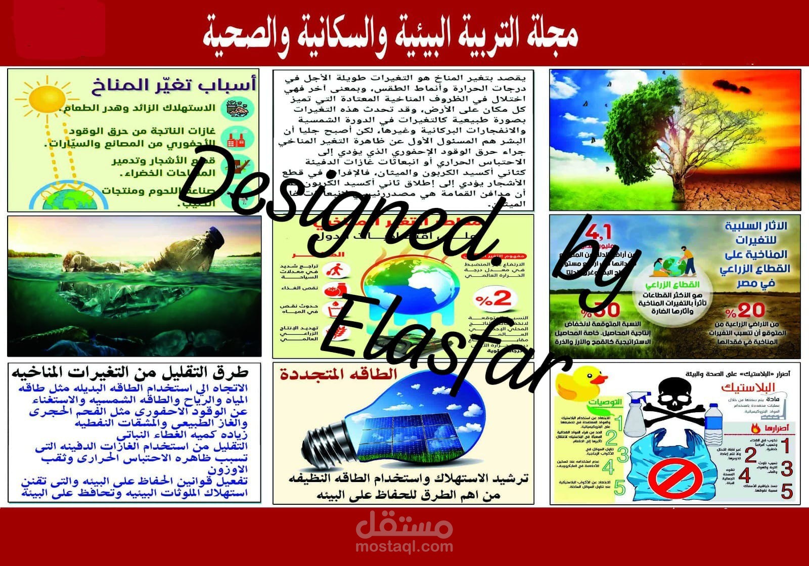 مجله التربيه البيئيه والسكانيه والصحيه ، تصميمات بنرات واعلانات ومجلات