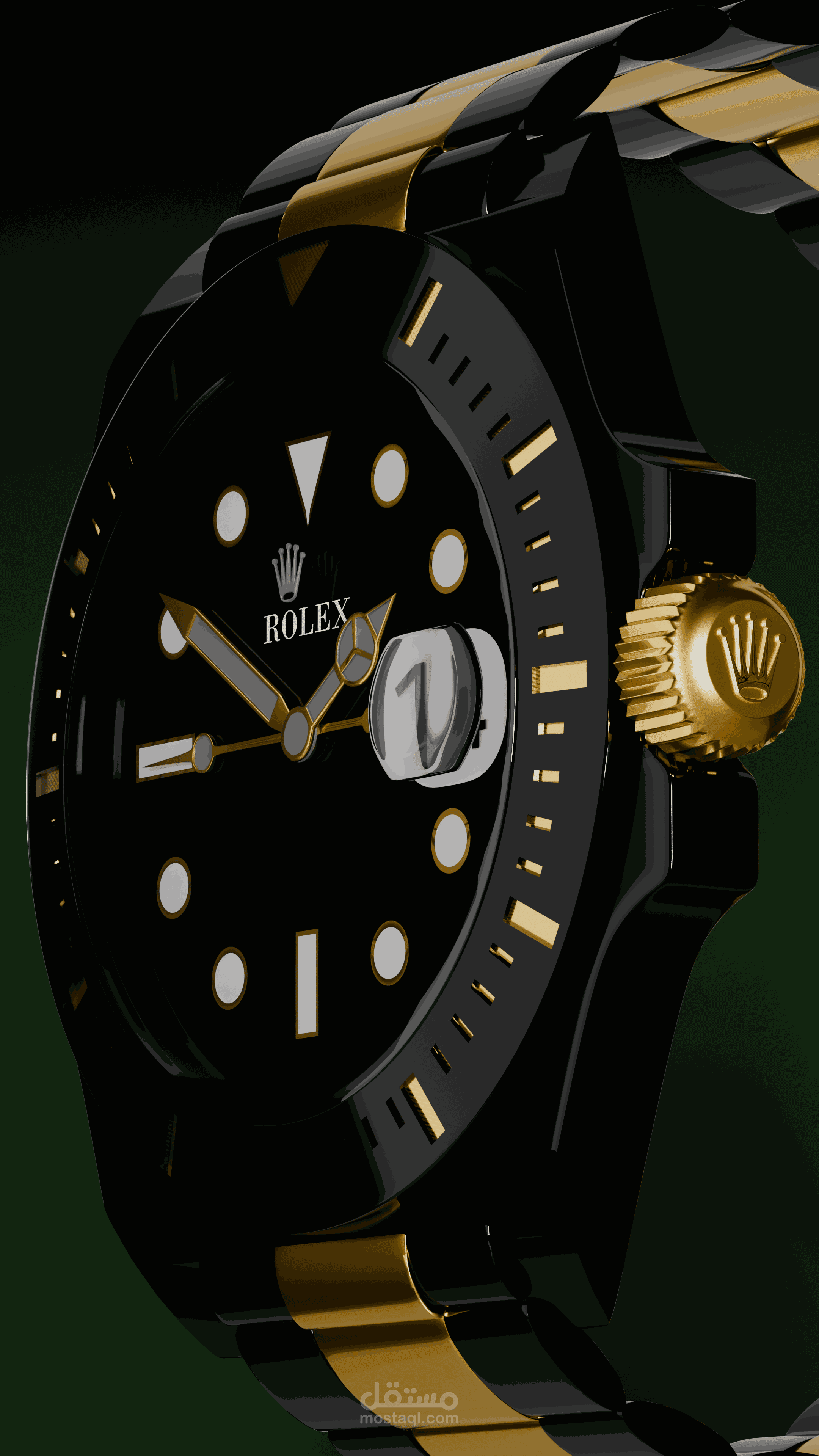 تصميم 3D احترافي لساعة Rolex