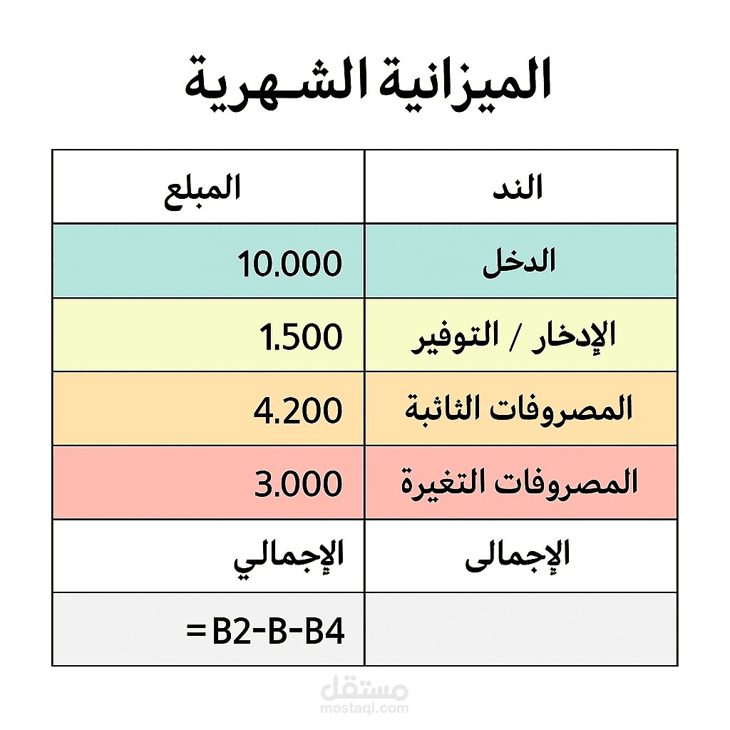 تصمميم شيت اكسل