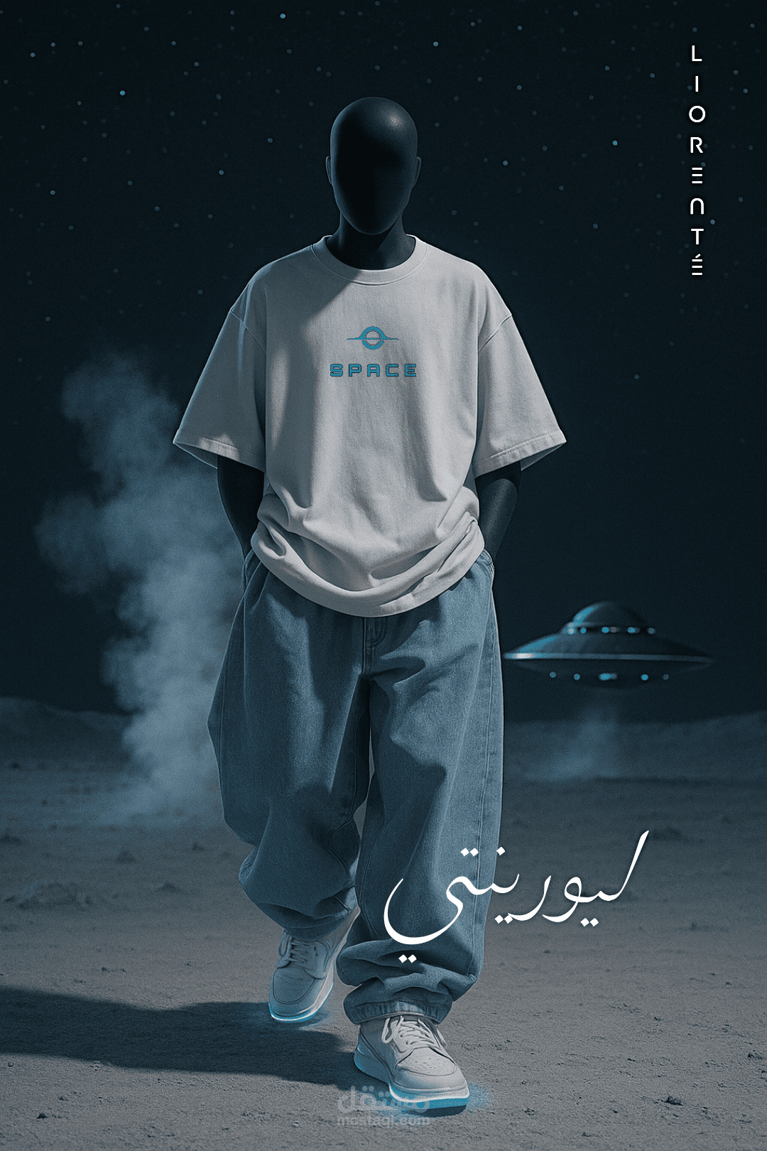 تصميم ملابس صيفيه تيشيرت اوفر سايز شبابي "الفضاء الخارجي"