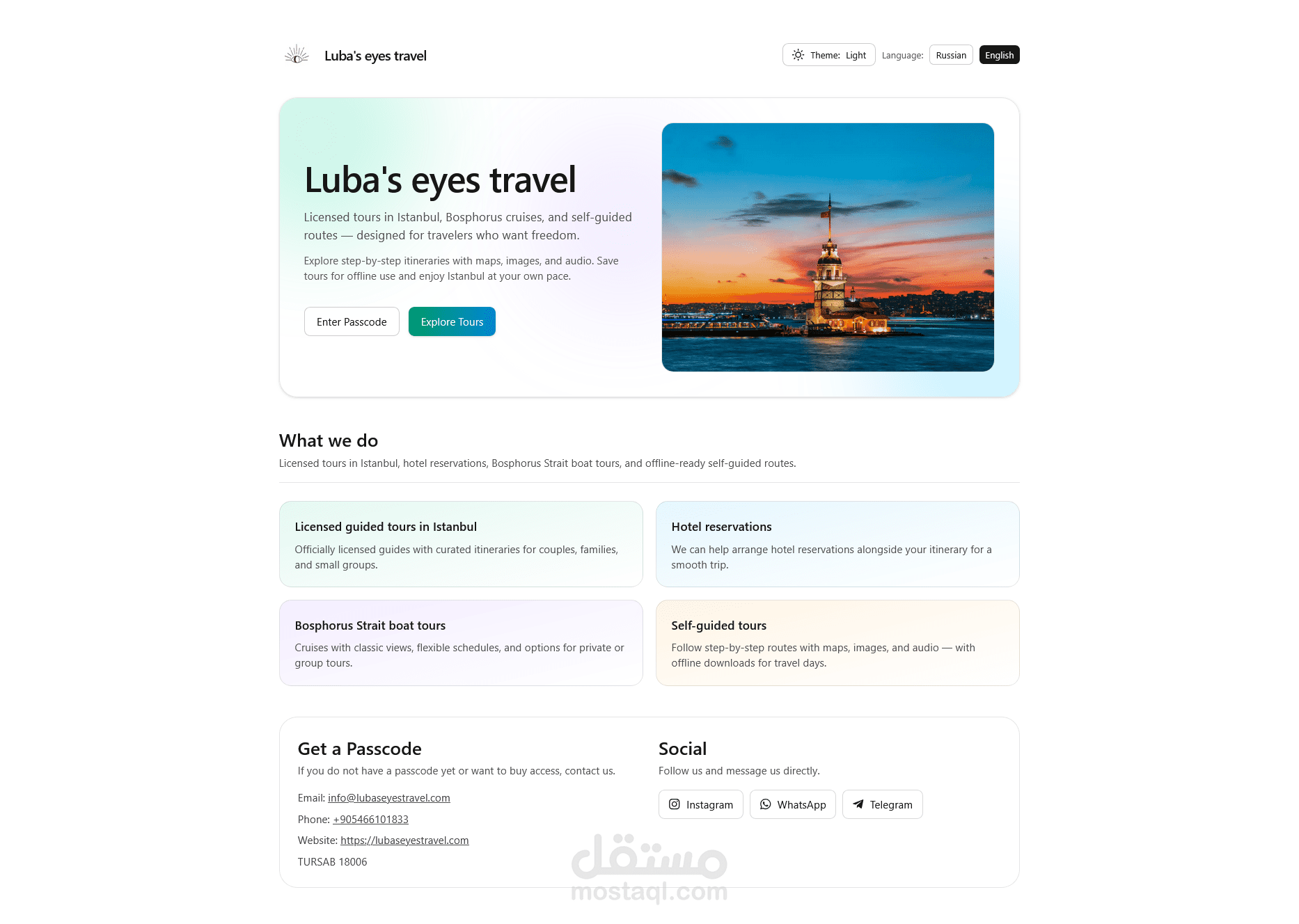 Luba's eyes travel