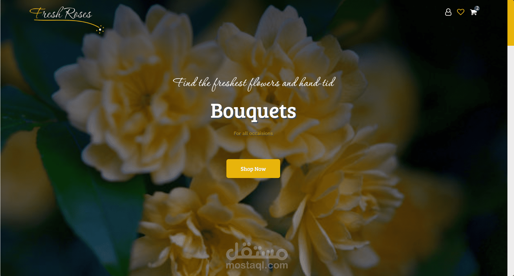 موقع لمتجر بيع أزهار Fresh Rosses