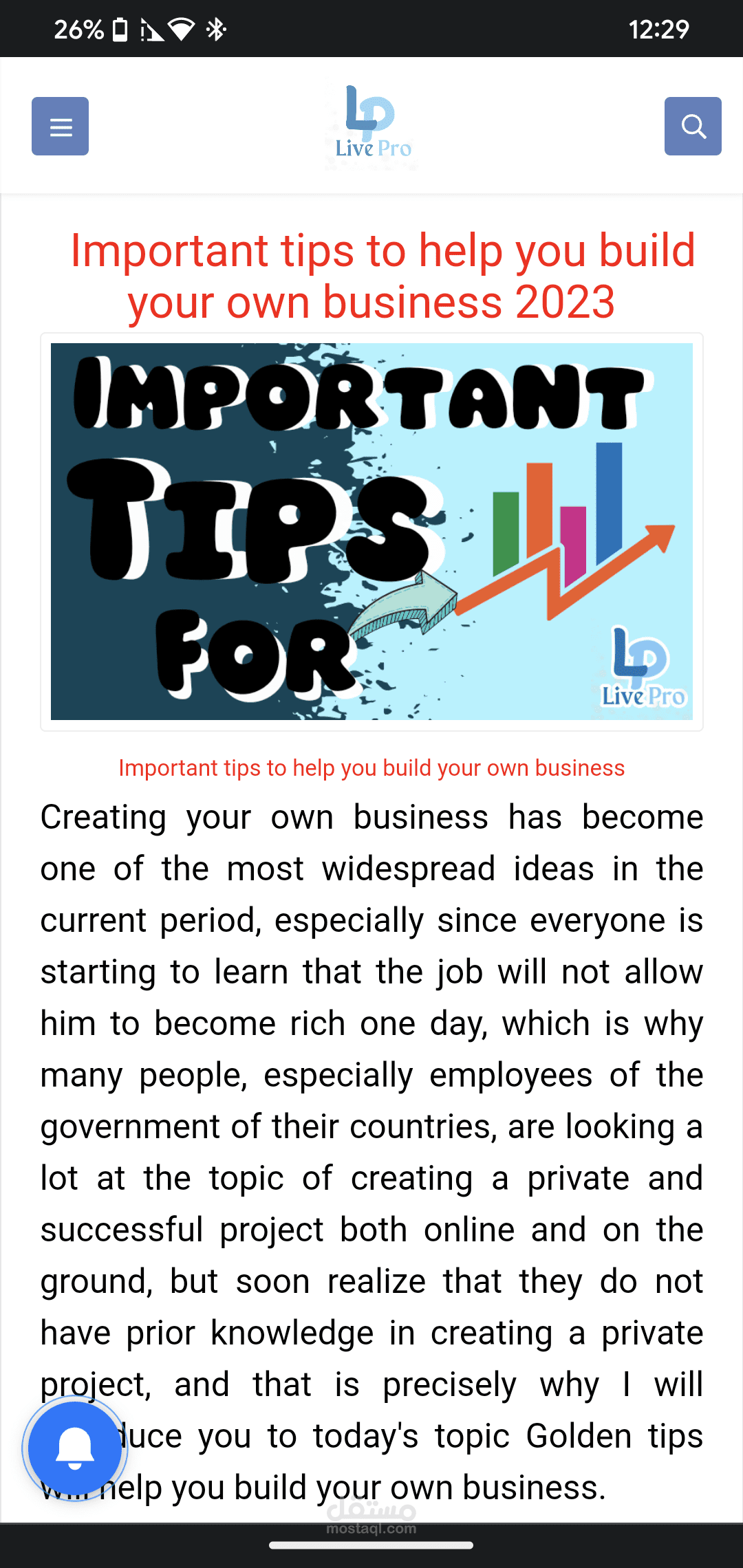 مقال سيو إحترافي حول كيف تبني مشروعك الخاص