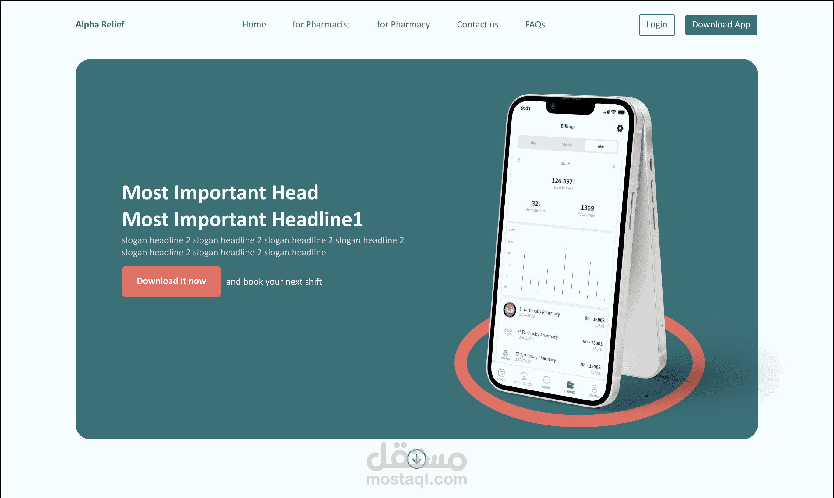 صفحه هبوط مودرن لشركه الفا