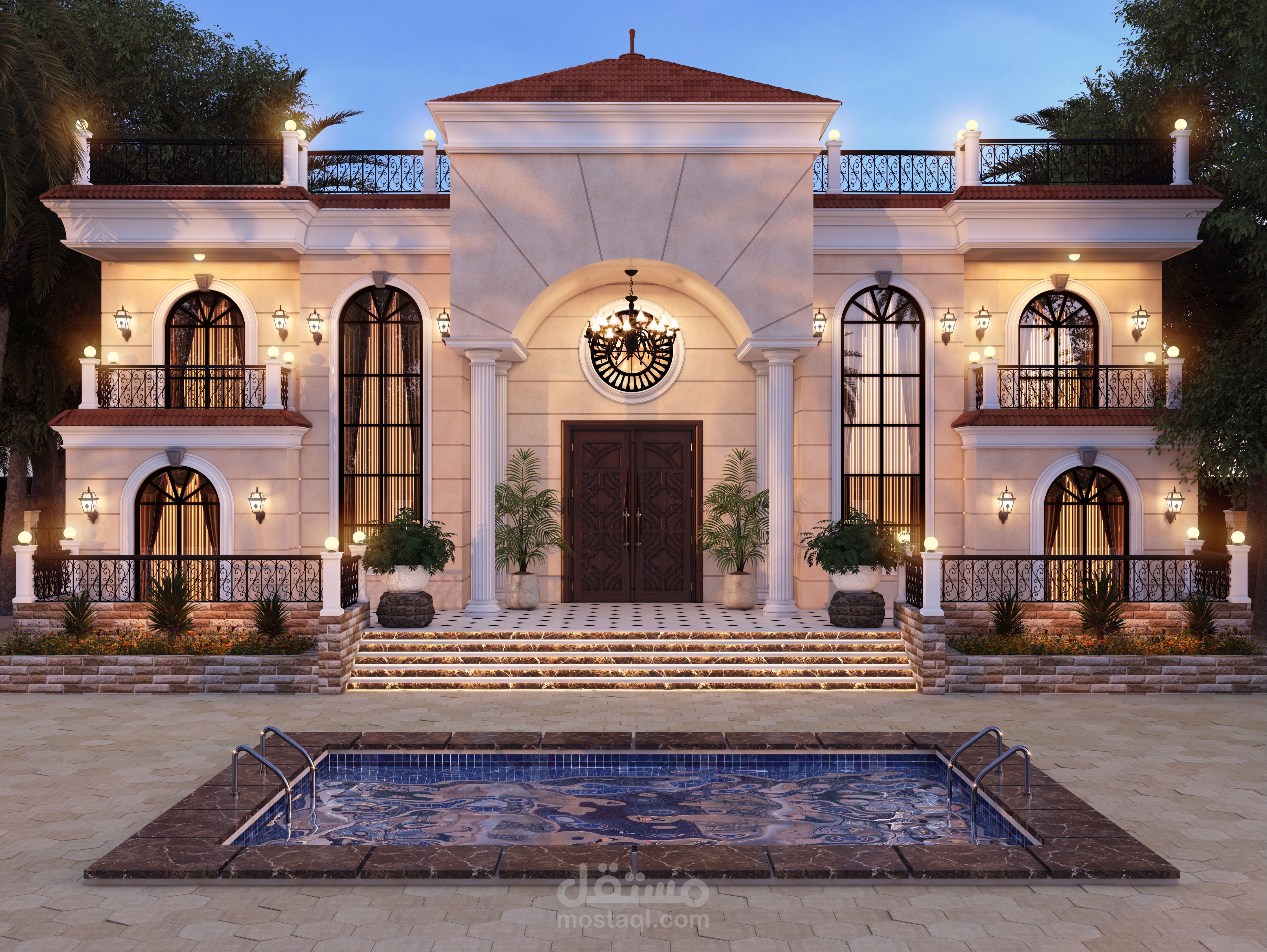 تصميم نيو كلاسيك لفيلا سكنية