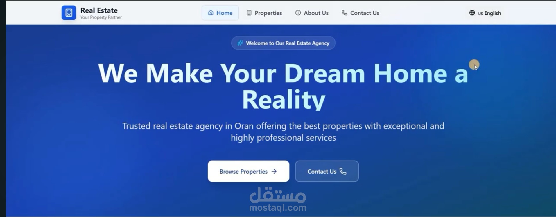 نموذج موقع إلكتروني احترافي لوكالة عقارية يزيد العملاء والثقة