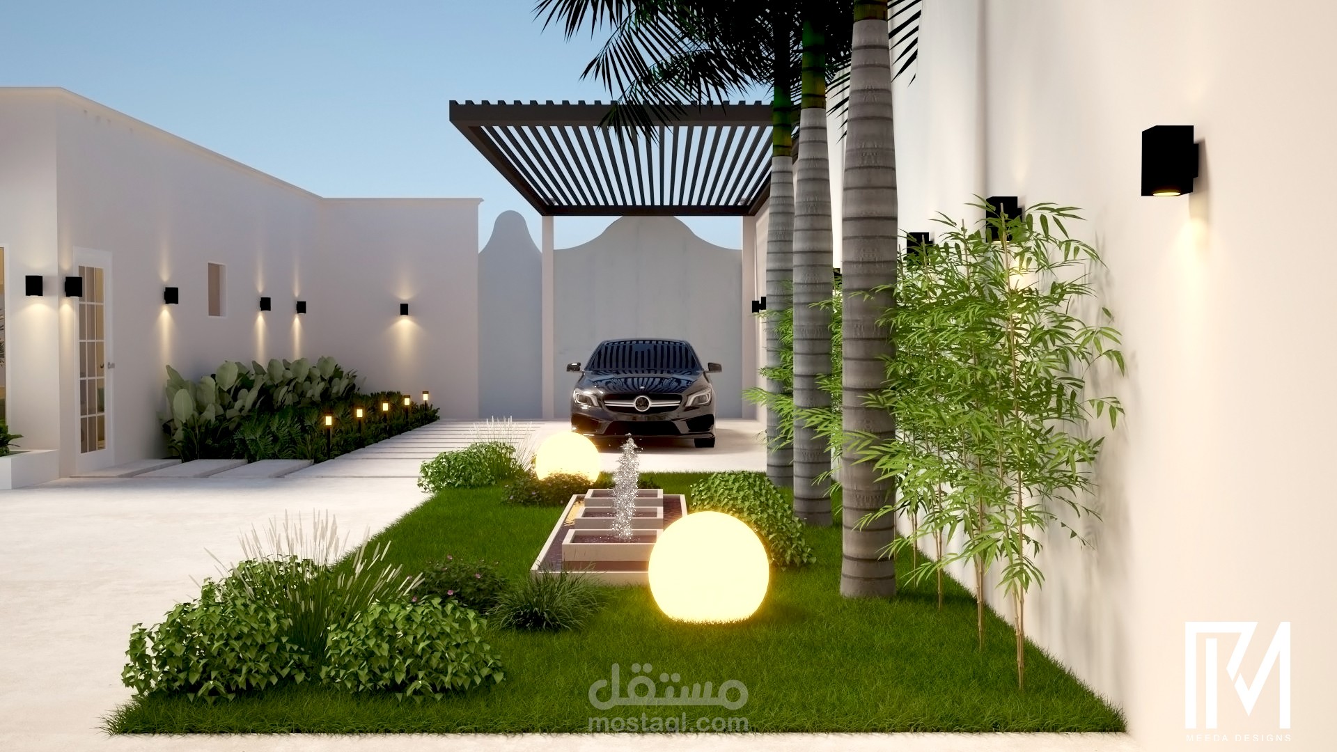 تصميم ثلاثي الأبعاد لحديقة باستخدام الطراز الكلاسيكي الحديث/ 3D design for a gadren using modern classic style