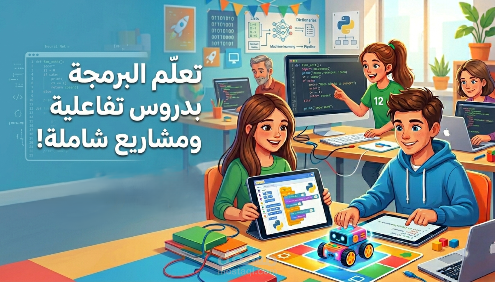 تعليم البرمجة بطريقة ممتعة ومبسطة