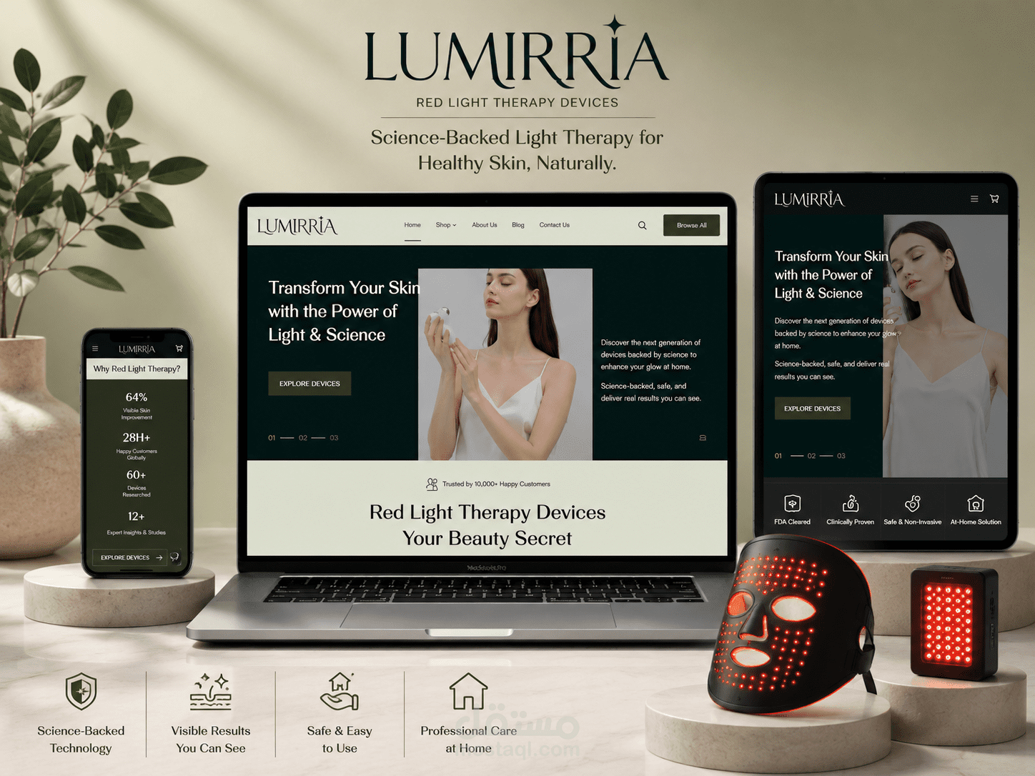 Modern WordPress Website for Red Light Therapy Brand