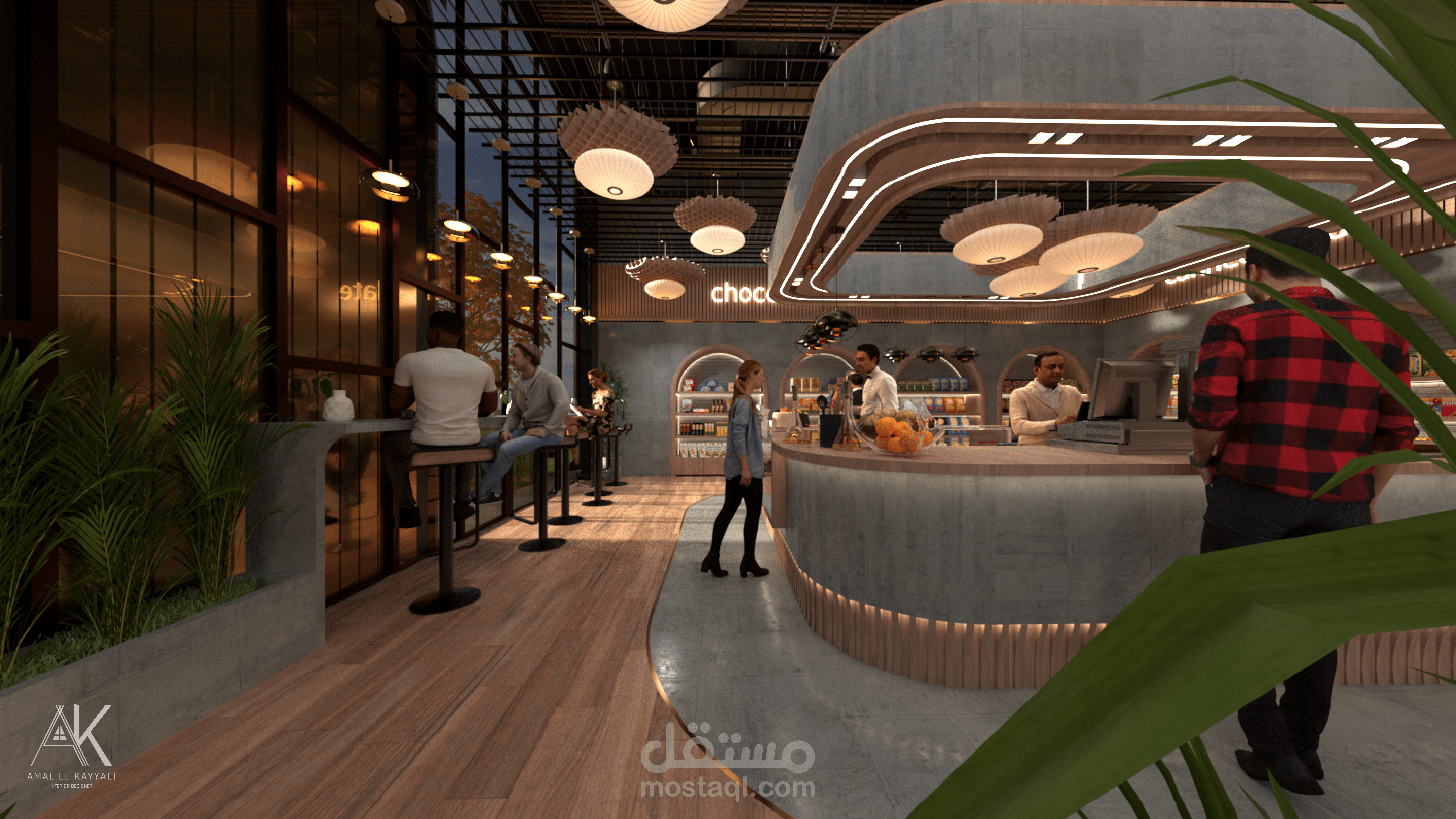 تصميم داخلي لمتجر صغير