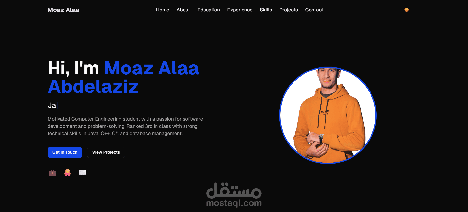 عمل موقع شخصي احترافي(Portofolio)