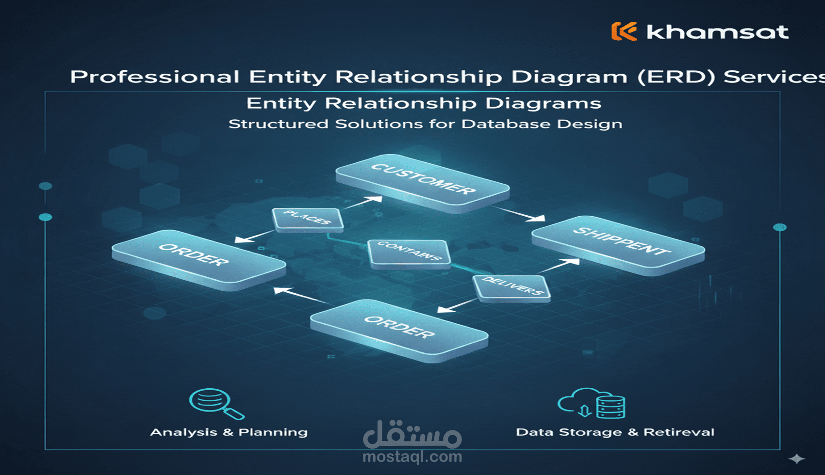 تصميم ERD احترافي لقواعد البيانات + توثيق كامل