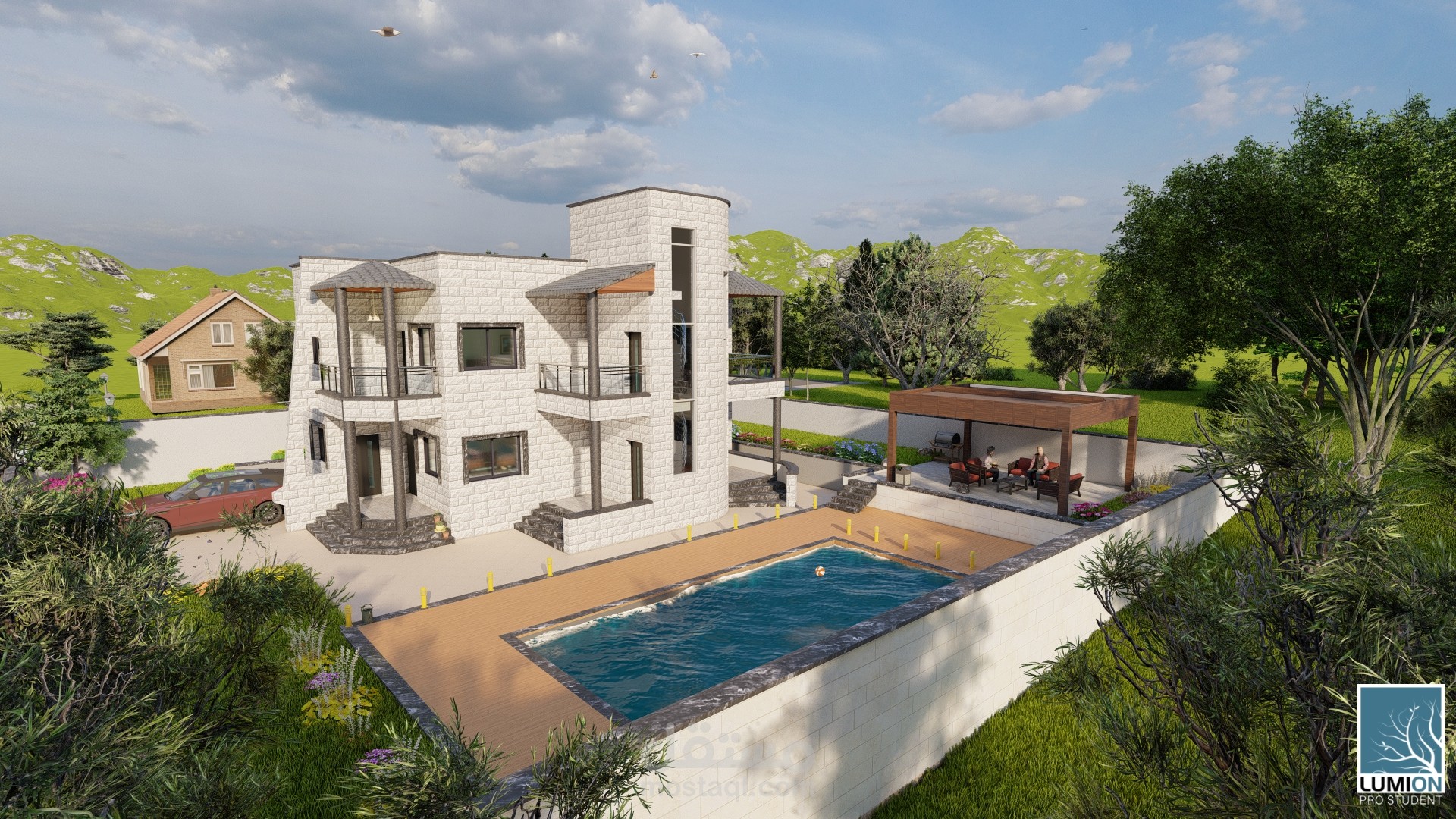 تصميم 3D لفيلا