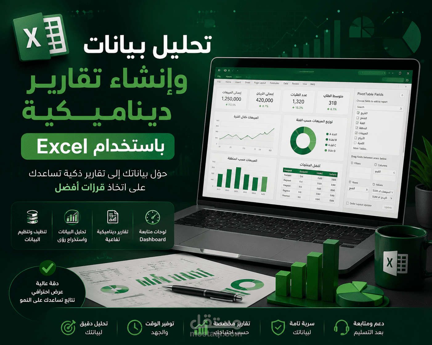 تحليل بيانات وإنشاء تقارير ديناميكية باستخدام Excel
