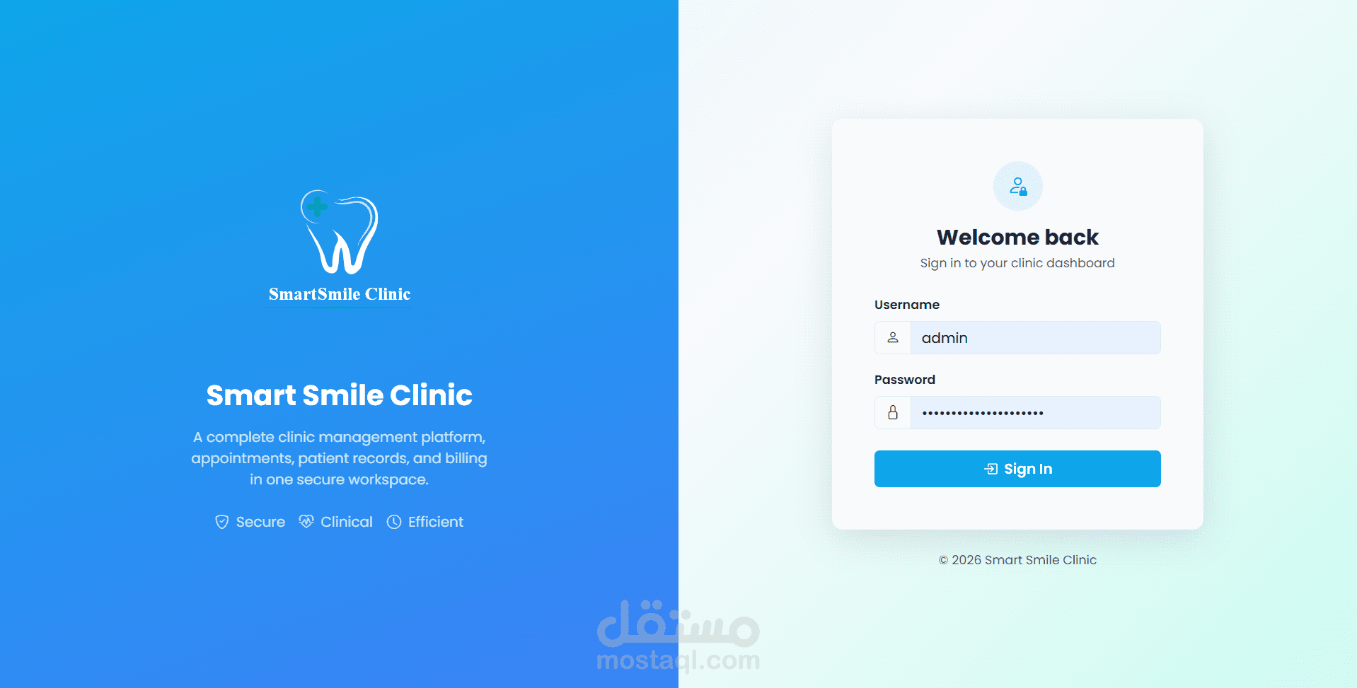 نظام إدارة عيادة أسنان متكامل | Smart Smile Clinic