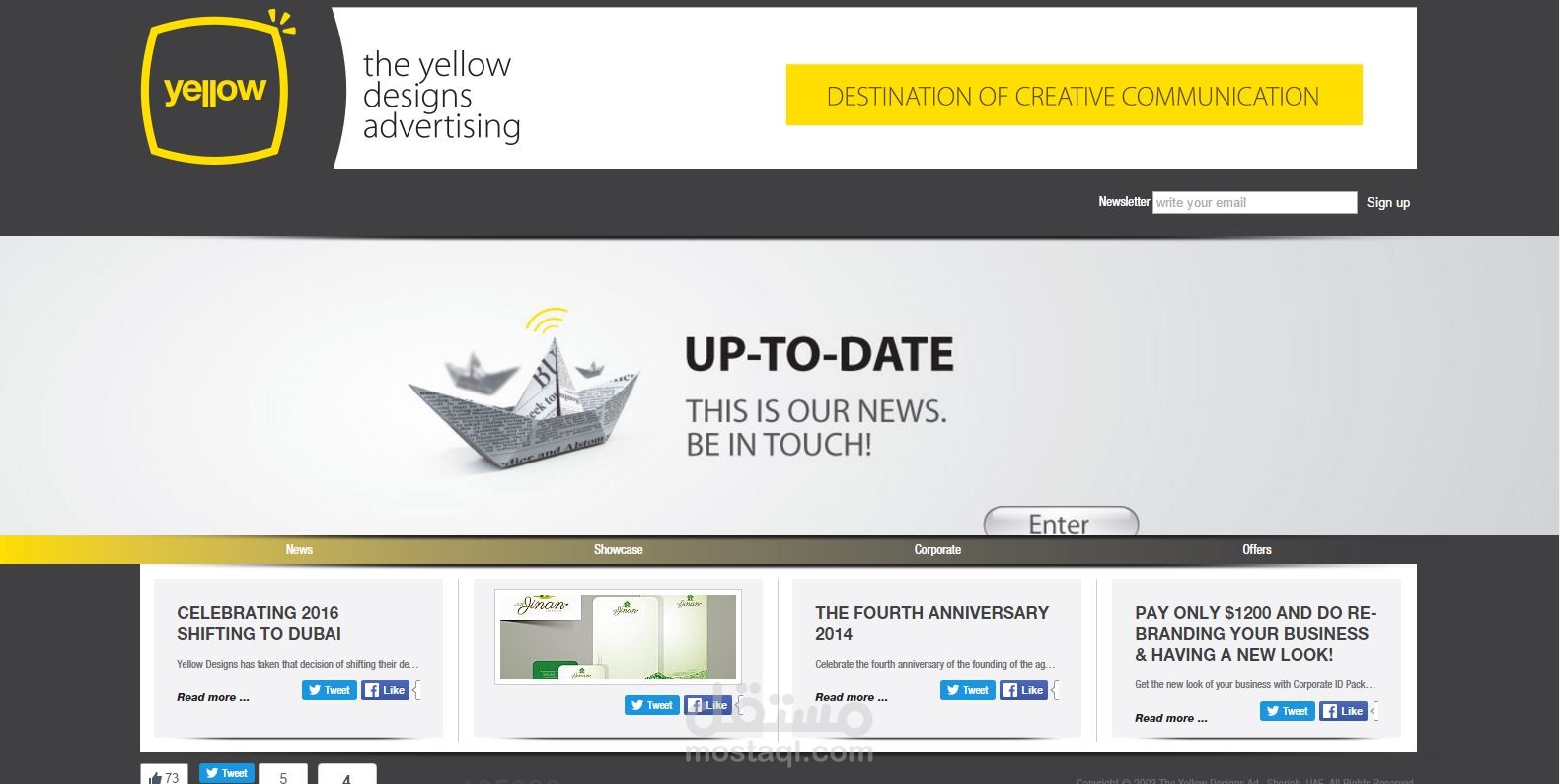 تطوير موقع The Yellow Designs Advertising