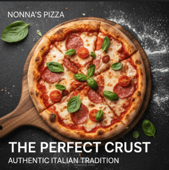 تصميم إعلاني لمطعم بيتزا