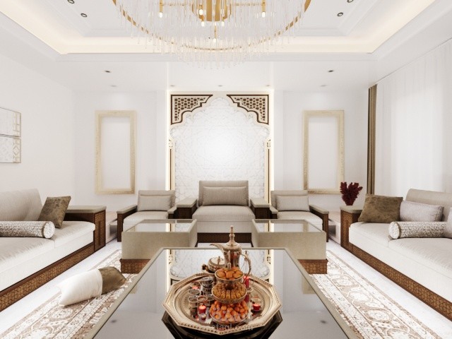 تصميم مجلس رجال في المملكة العربية السعودية علي الطراز الاسلامي