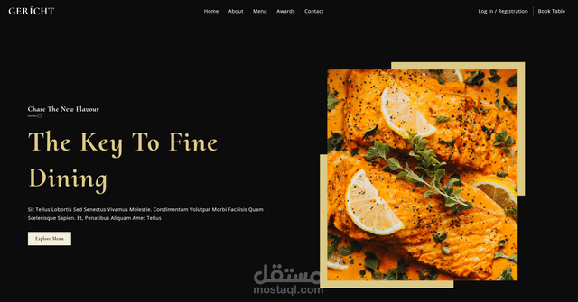 صفحة هبوط مطعم