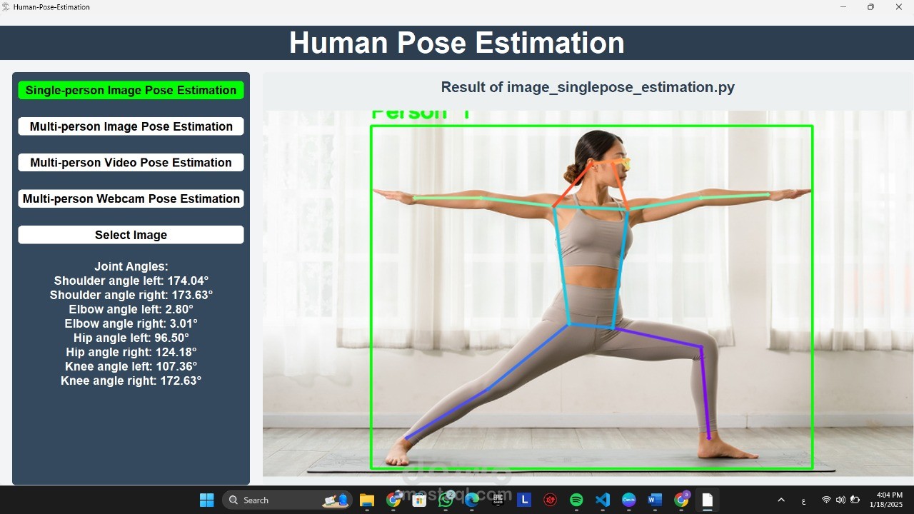 Dynamic motion detection with human pose estimation
