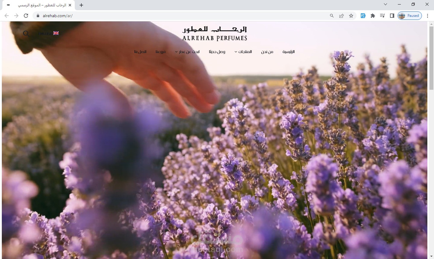 تطوير برمجة موقع الكتروني لبيع العطور لشركة (الرحاب)