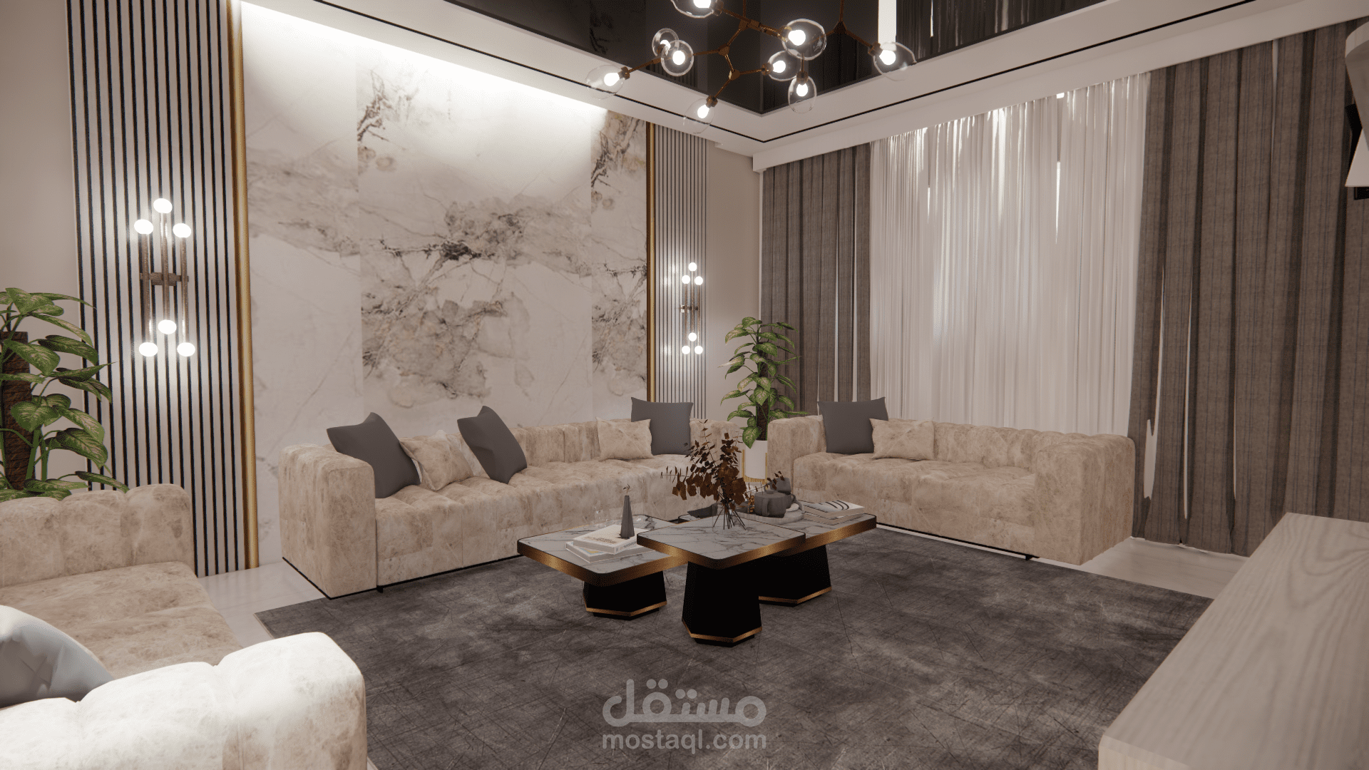 جزء من تصميمي لشقة سكنية