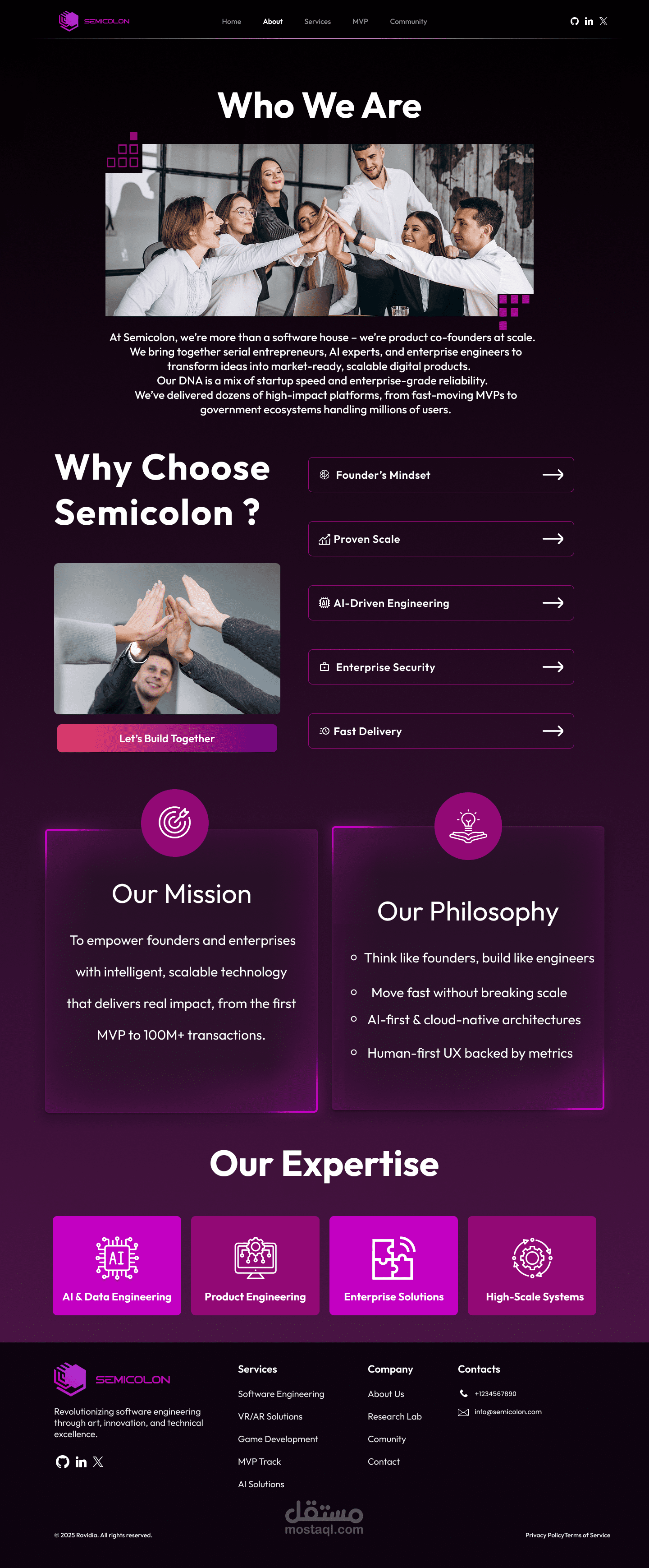 Semicolon Website