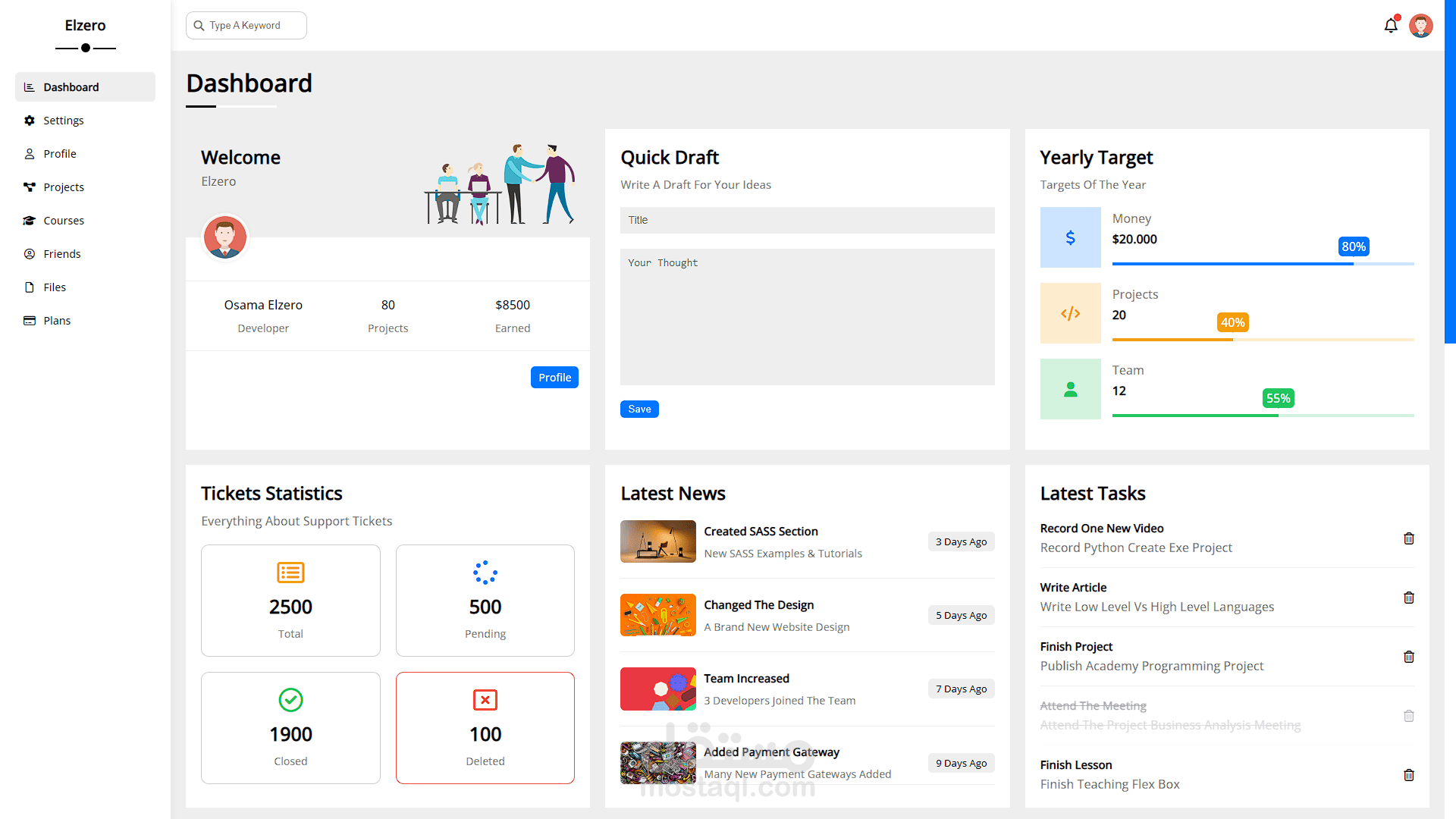 Elzero Dashboard | مستقل