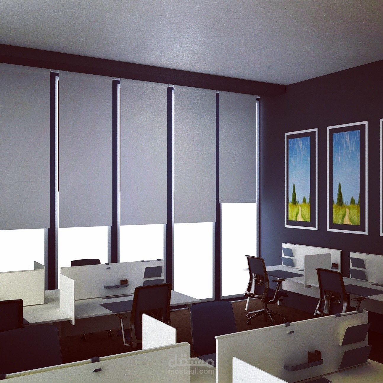 تصميم مكاتب موظفين