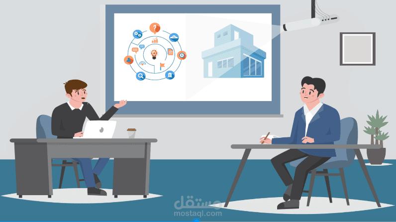 فيديو موشن جرافيك حوار صغير بين شخصين