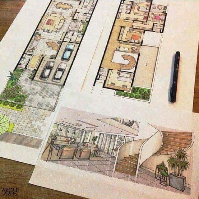 عمل جميع التصميم المعماريه والانشائيه