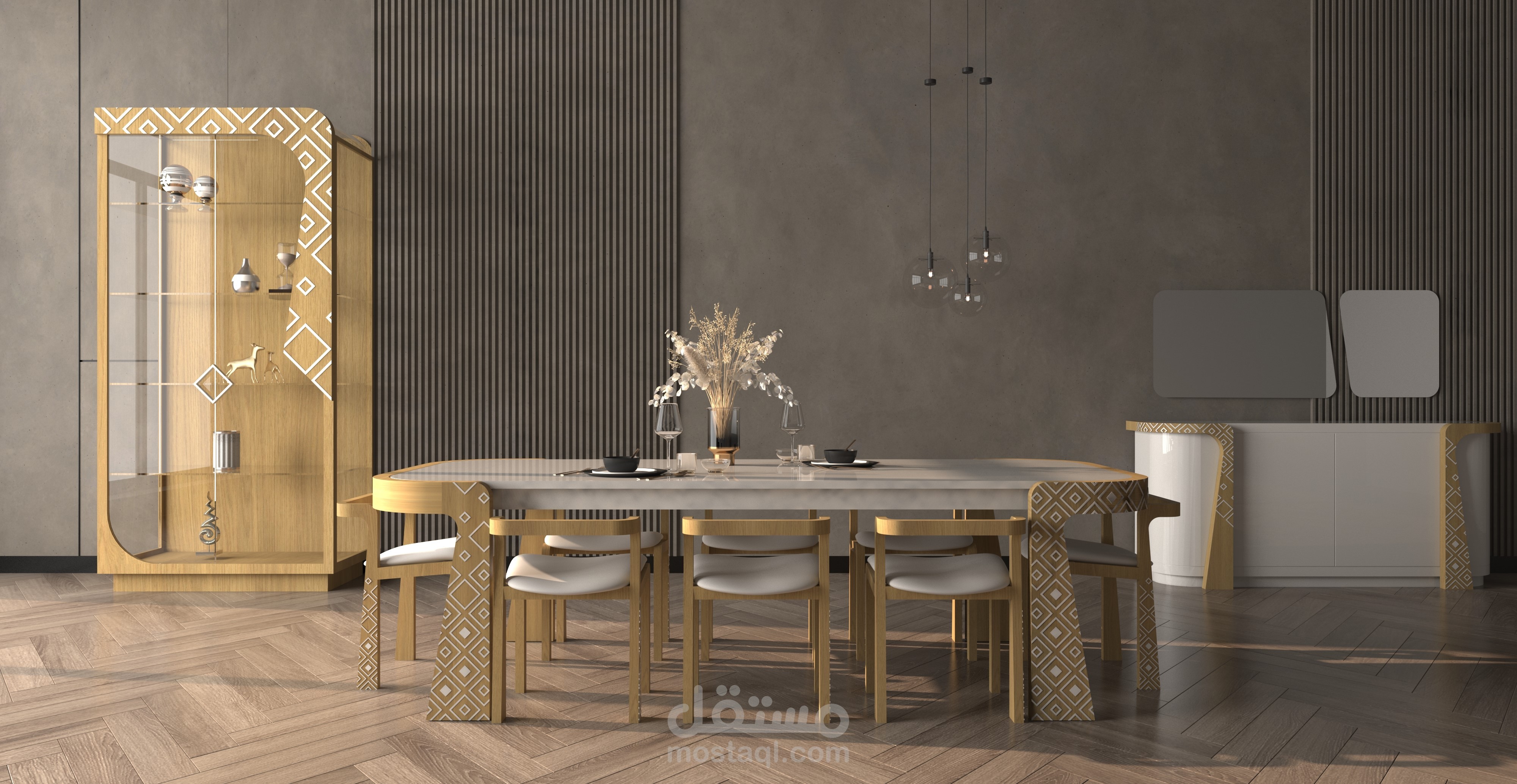 تصميم غرفة طعام ( طابع نوبي )