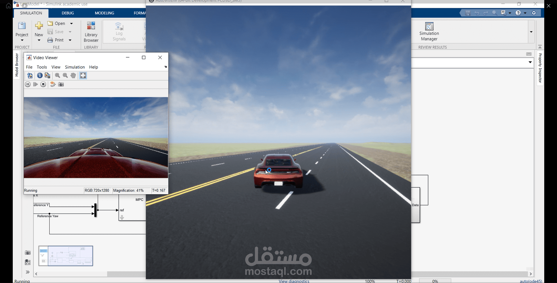 خدمة محاكاة السيارات ذاتية القيادة باستخدام MATLAB,SIMULINK