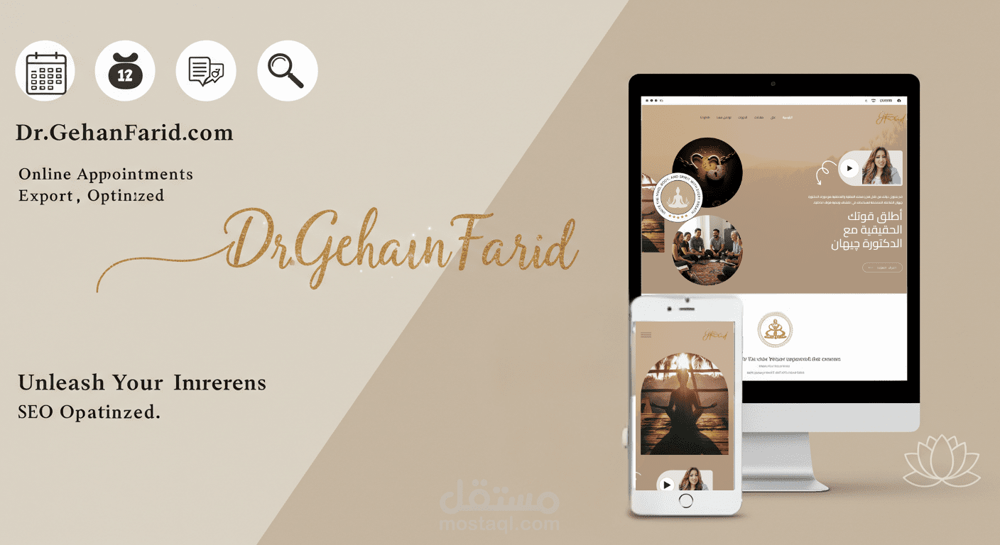 تصميم وتطوير الموقع الرسمي للدكتورة جيهان فريد باستخدام ووردبريس